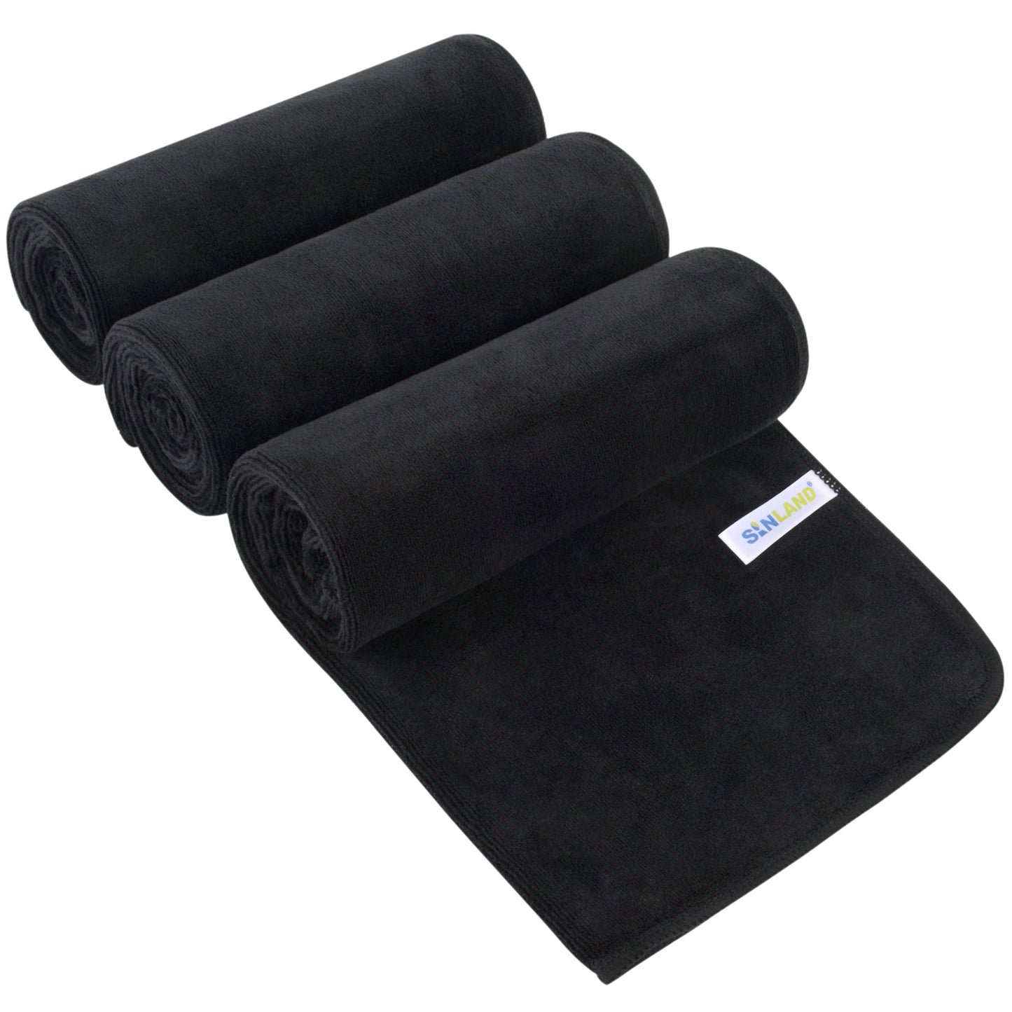 SINLAND Microfiber Gym Towels Sports Fitness Workout Sweat Towel Super Soft and Absorbent 3 Pack 16 Inch X 32 Inch