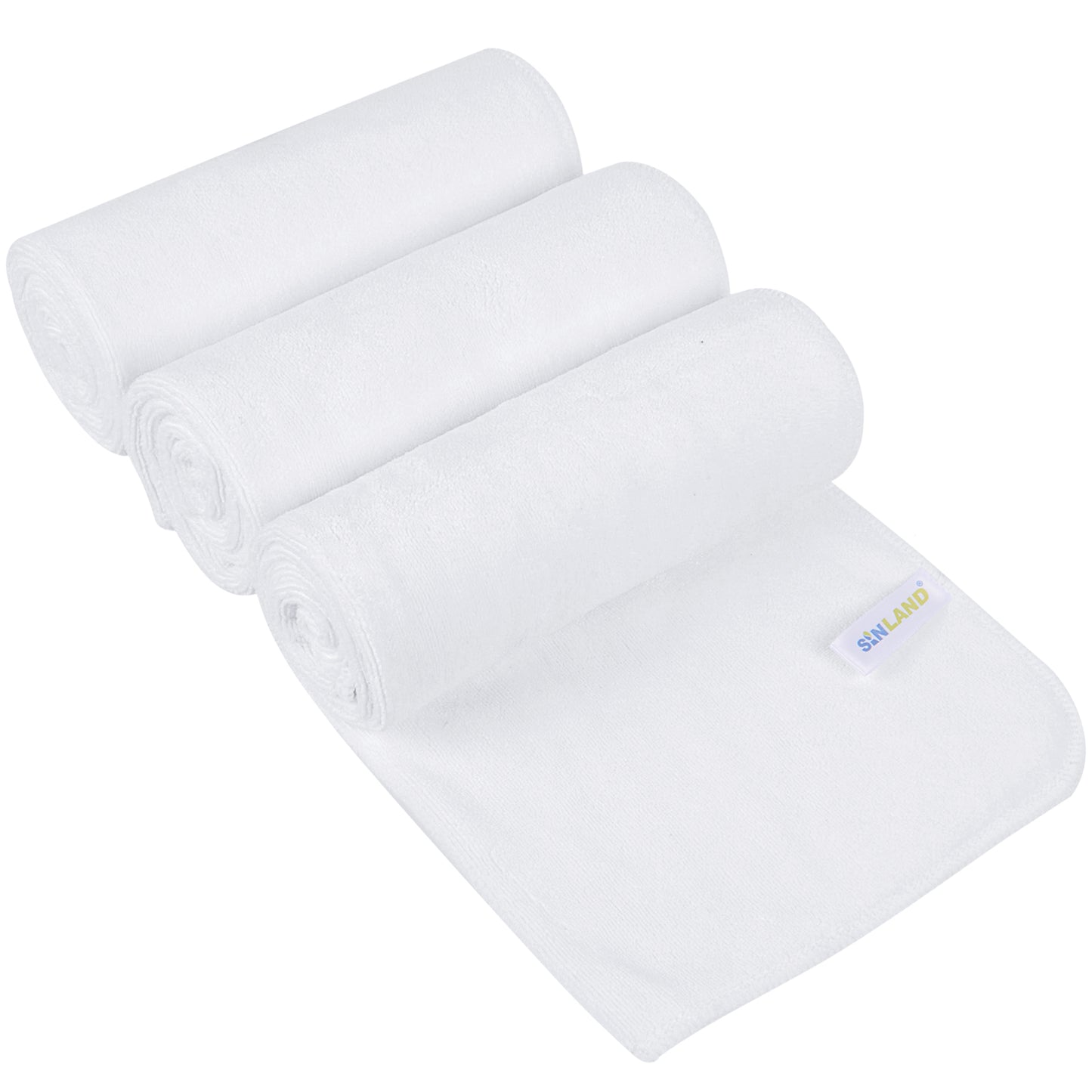 SINLAND Microfiber Gym Towels Sports Fitness Workout Sweat Towel Super Soft and Absorbent 3 Pack 16 Inch X 32 Inch