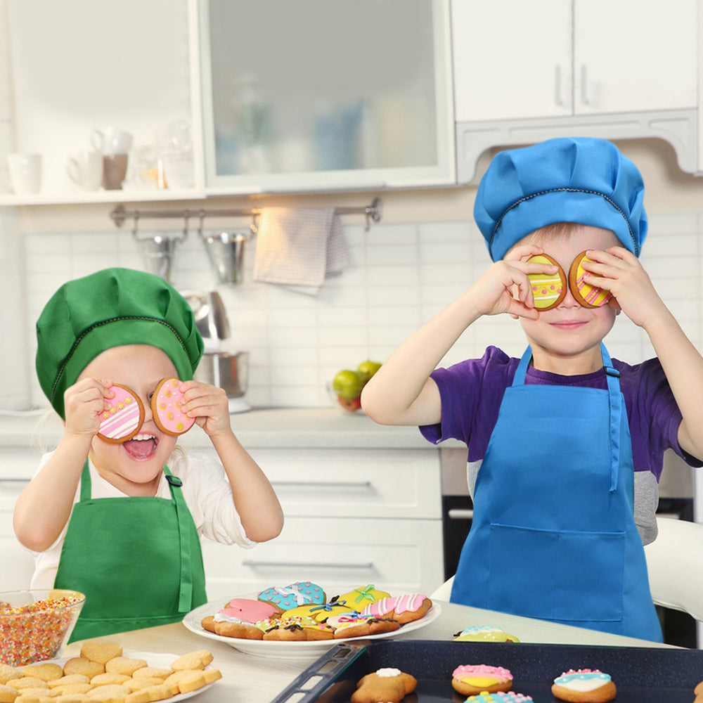 Kids Apron and Hat Set Children Chef Apron for Cooking Baking Painting