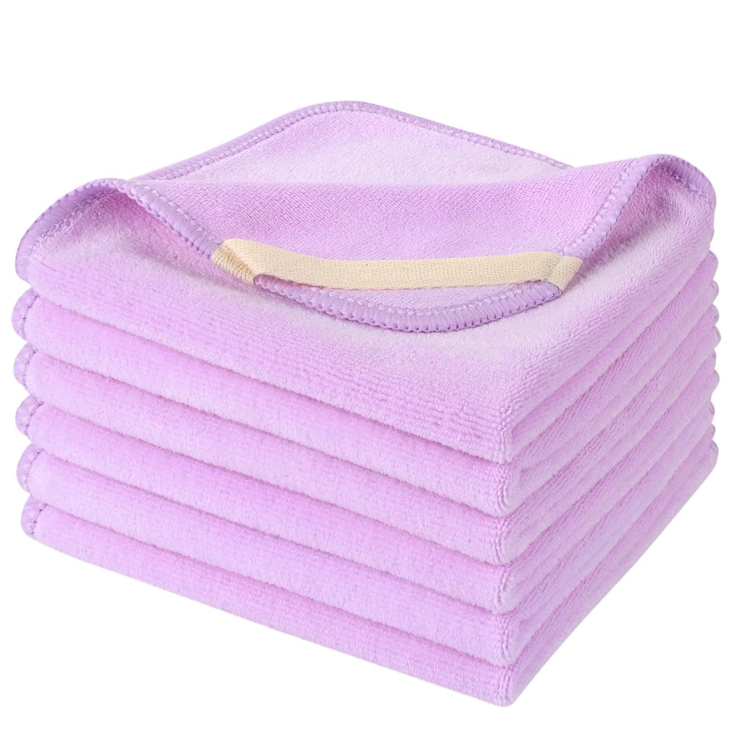 SINLAND Microfiber Facial Cloths Soft Washcloth 12inch x 12inch Grey 6 pack