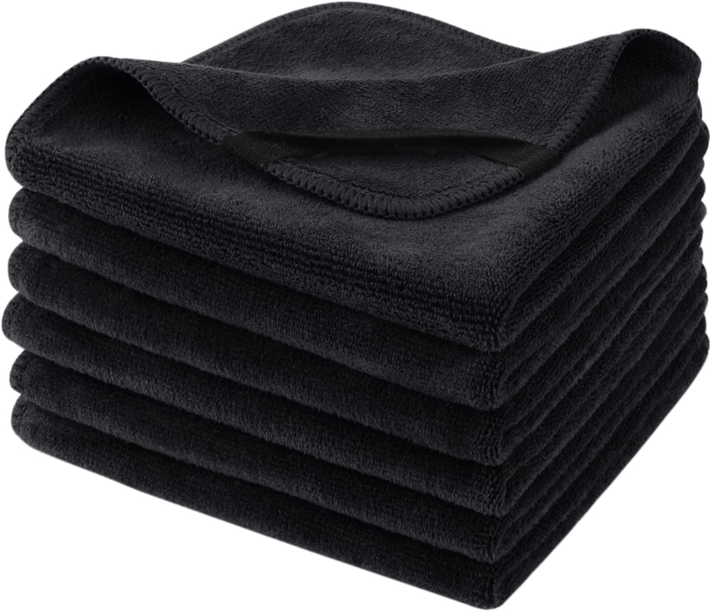 SINLAND Microfiber Facial Cloths Soft Washcloth 12inch x 12inch Grey 6 pack