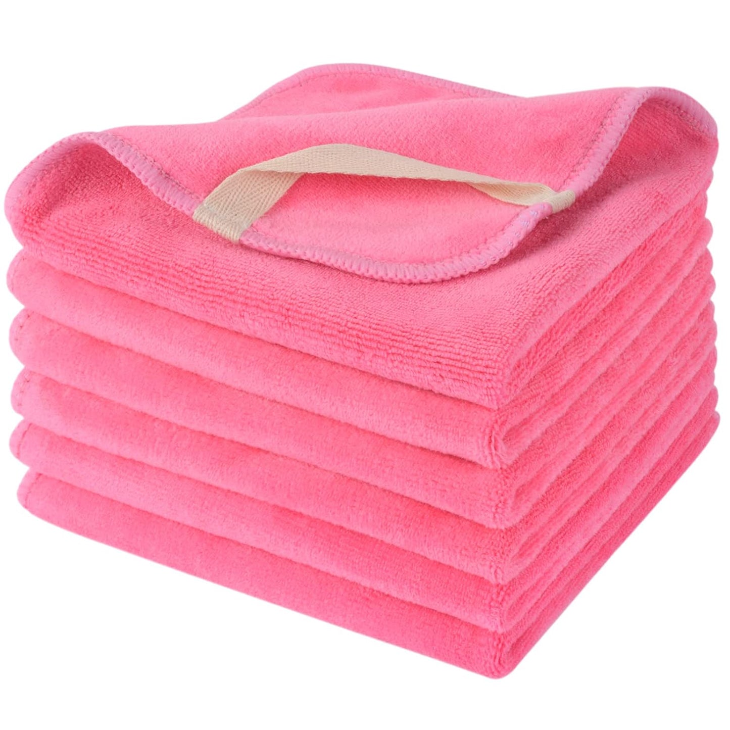 SINLAND Microfiber Facial Cloths Soft Washcloth 12inch x 12inch Grey 6 pack