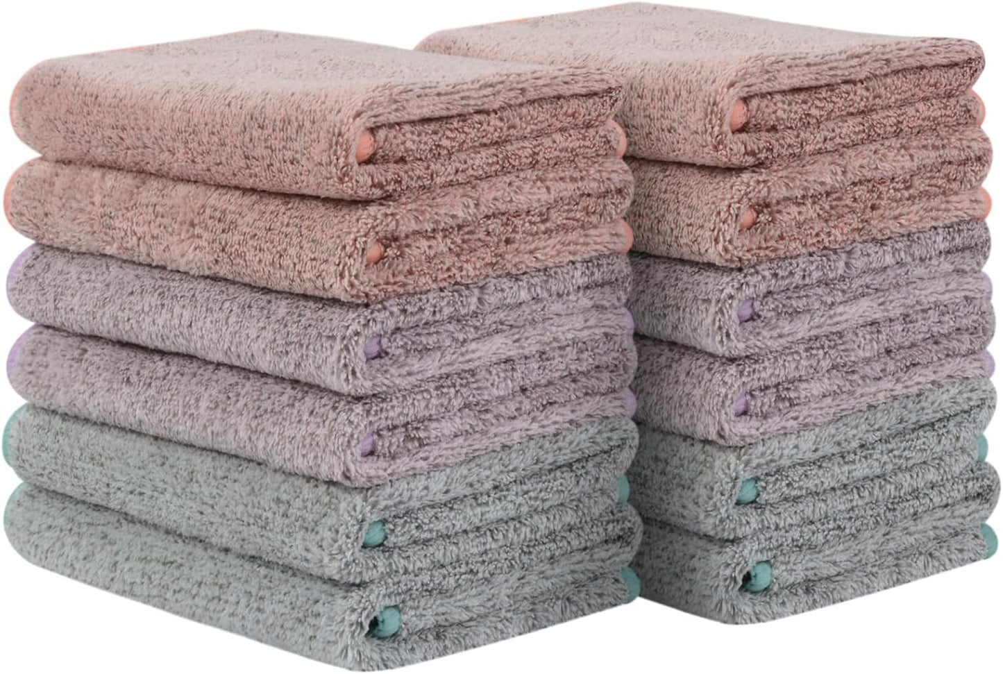 SINLAND Microfiber Face Towels Ultra Soft Facial Washcloths Face Cloth for Bath 12Inch x 12Inch 6 Pack