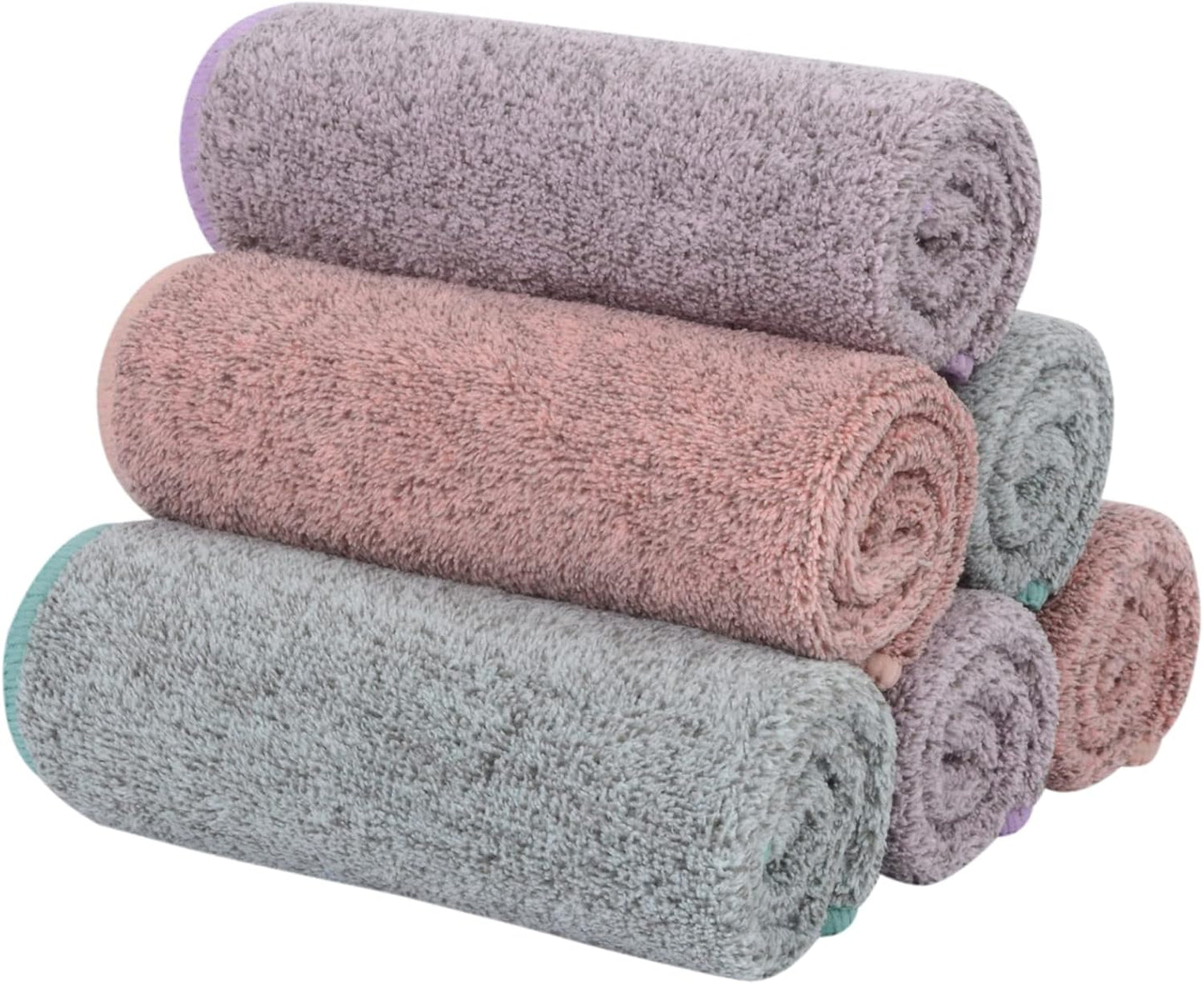 SINLAND Microfiber Face Towels Ultra Soft Facial Washcloths Face Cloth for Bath 12Inch x 12Inch 6 Pack