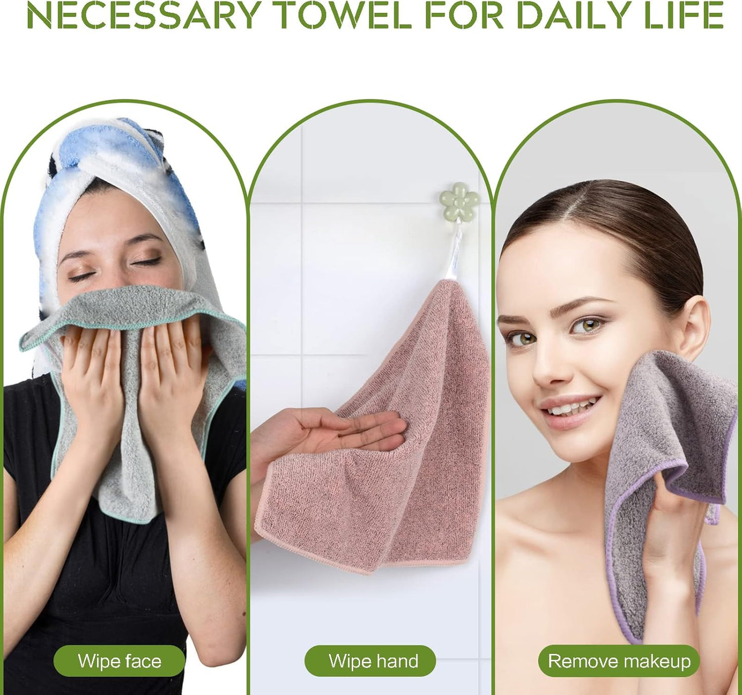 SINLAND Microfiber Face Towels Ultra Soft Facial Washcloths Face Cloth for Bath 12Inch x 12Inch 6 Pack