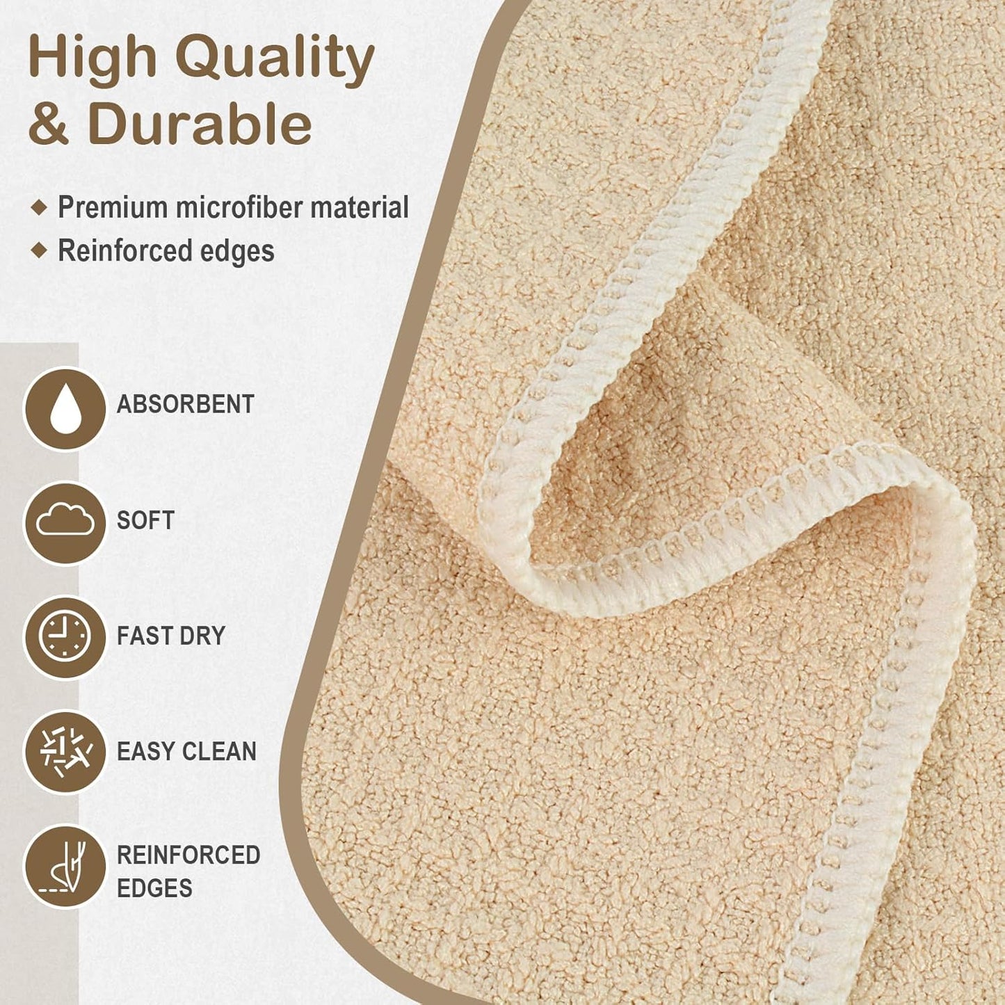 SINLAND Microfiber Kitchen Towel Premium Sublimation Blank Towels Fast Drying Tea Towel Polyester Dish Towels for Drying Dishes 16 Inch X 24 Inch 10 Pack White