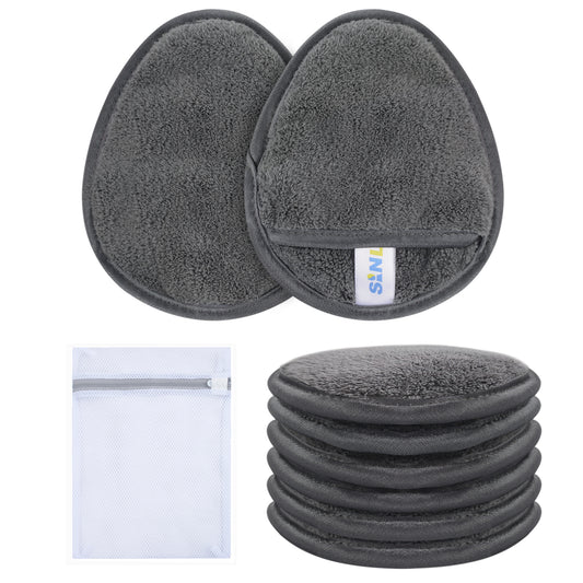 SINLAND Reusable Makeup Remover Pads For Face,Eye,Lips Microfiber Gentle Facial Cleansing Cloths for All Skin Types Friendly for Makeup Remover With Laundry Bag 5.1inchx3.93inch