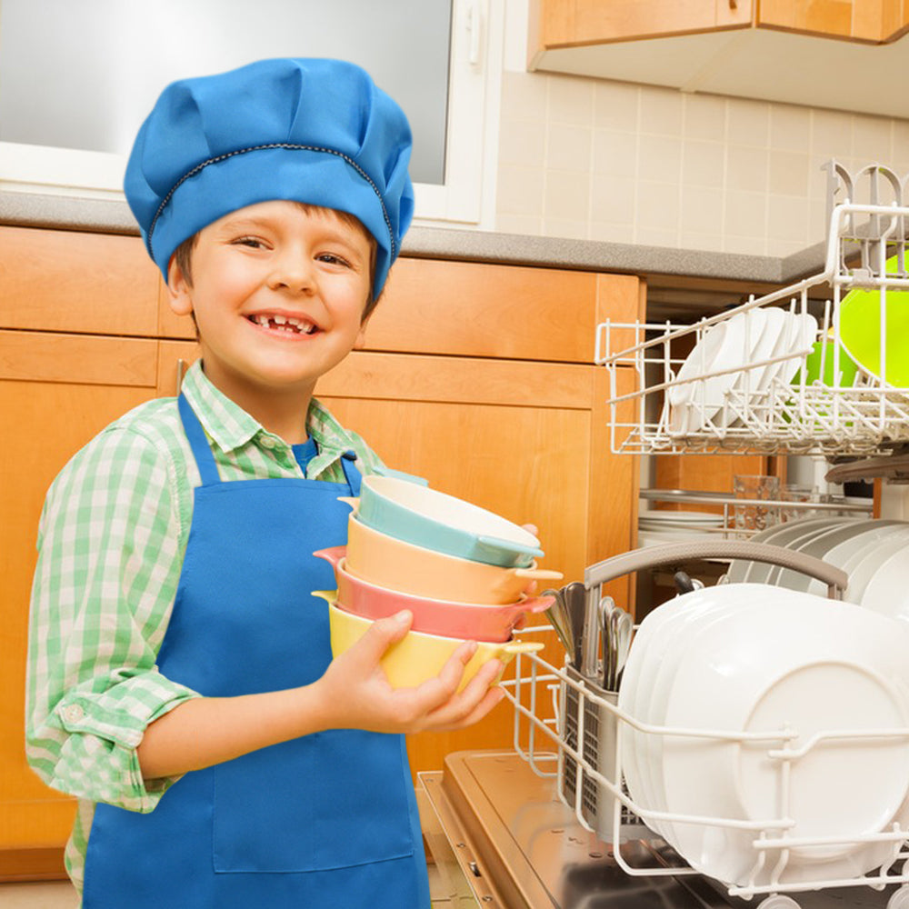 Kids Apron and Hat Set Children Chef Apron for Cooking Baking Painting